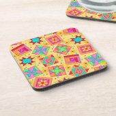 Gele quilt Block Art Onderzetter (Linkerzijde)