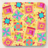 Gele quilt Block Art Onderzetter (Voorkant)