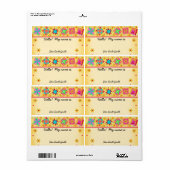 Gele quilt Blokken Naam tag Etiket (Full Sheet)
