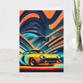 Gele Race Auto Cinematic Autos Blank Note Kaart (Voorkant)