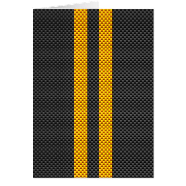 Gele racestrips koolstofvezel stijl (Voorkant)