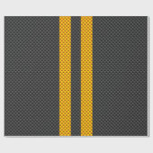 Gele racestrips koolstofvezel stijl cadeaupapier (Vlak)