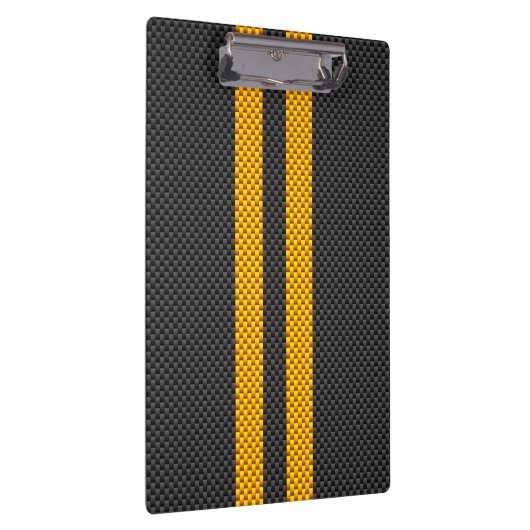 Gele racestrips koolstofvezel stijl klembord (Rechts)