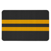 Gele racestrips koolstofvezel stijl magneet (Horizontaal)