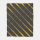 Gele racestrips met accenten fleece deken (Voorkant)