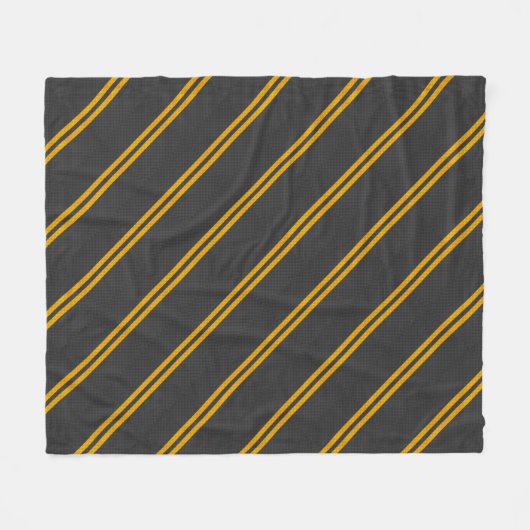 Gele racestrips met accenten fleece deken (Voorkant (Horizontaal))