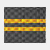 Gele racestrips met accenten fleece deken (Voorkant (Horizontaal))