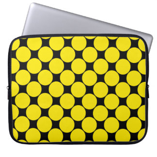 Gele radioactieve polka stippen 4. laptop sleeve
