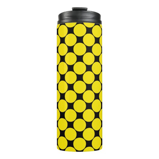 Gele Radioactieve polka stippen 4. Thermosbeker (Voorkant)
