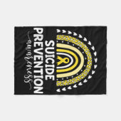 Gele Rainbow Ribbon Ondersteuning Zelfmoord Preven Fleece Deken (Voorkant (Horizontaal))