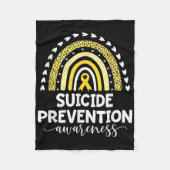 Gele Rainbow Ribbon Ondersteuning Zelfmoord Preven Fleece Deken (Voorkant)