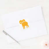 Gele Ram Silhouet Vierkante Sticker (Envelop)