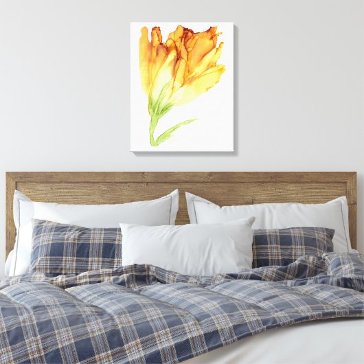 Gele rand tulp—aanpasbaar— canvas afdruk (Insitu (Slaapkamer))