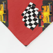 Gele rasauto met gecheckte vlag fleece deken
