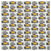 Gele rasauto met gecheckte vlag stof (Swatch)