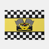Gele rasauto: Vlag controleur Deurmat (Voorkant)
