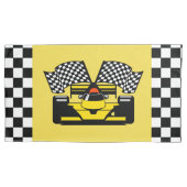 Gele rasauto: Vlag controleur Kussensloop (Voorkant)