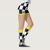 Gele rasauto: Vlag controleur Leggings (Rechts)