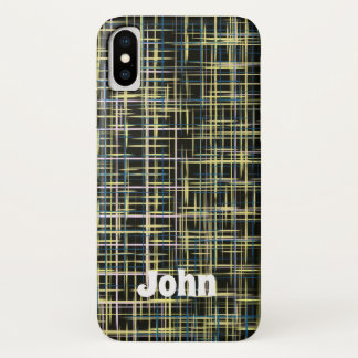 Gele rasterlijnen Art Pattern iPhone Case-Mate iPhone Case