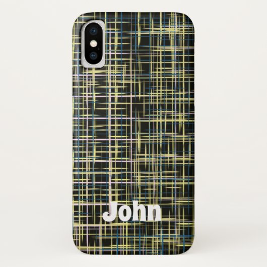 Gele rasterlijnen Art Pattern iPhone Case-Mate iPhone Case (Achterkant)