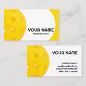  Gele realistische pickleball Visitekaartje (Voorkant / Achterkant)