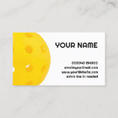  Gele realistische pickleball Visitekaartje (Achterkant)