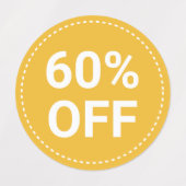 Gele Red Paars Small Business Sales 60% korting Labels (Design 1)