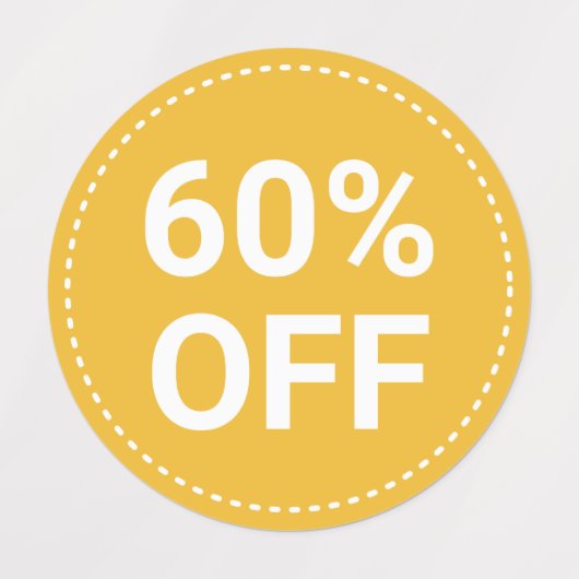 Gele Red Paars Small Business Sales 60% korting Labels (Design 1)