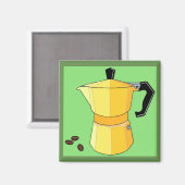 Gele regenboog Espresso Magneet (Voorkant / Achterkant)