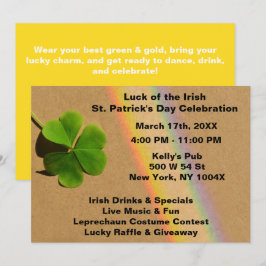 Gele regenboog St. Patrick's Day uitnodiging