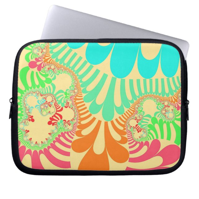 Gele regenboogmod laptop sleeve (Voorkant)