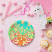 Gele regenboogmod papieren bordje (Feest)