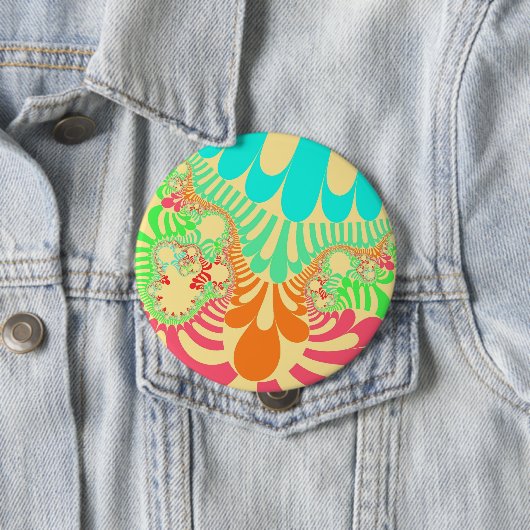 Gele regenboogmod ronde button 4,0 cm (In situ)