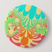 Gele regenboogmod ronde button 4,0 cm (Voorkant)