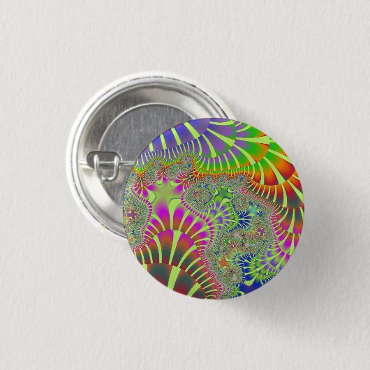 Gele regenboogvlek ronde button 3,2 cm (Voorkant /achterkant)