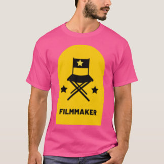 Gele regisseursstoel vrienden van filmmaatschappij t-shirt