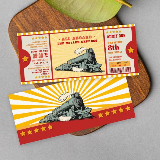 Gele reisbiljet van Birthday - instapkaart Kaart