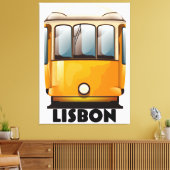 Gele reisposter Lissabon Canvas Afdruk (Insitu (Woonkamer))