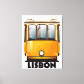 Gele reisposter Lissabon Canvas Afdruk (Voorkant)