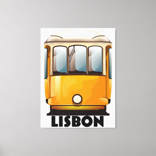 Gele reisposter Lissabon Canvas Afdruk (Voorkant)