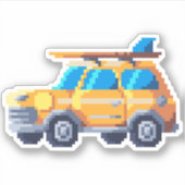 Gele reiswagen sticker (Voorkant)