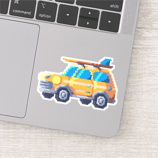 Gele reiswagen sticker (Detail)