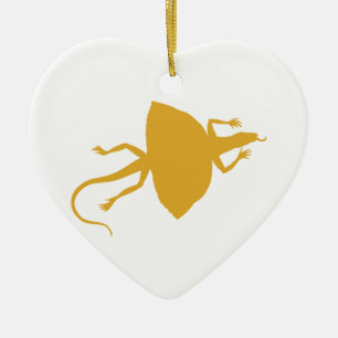 Gele reptiel keramisch ornament