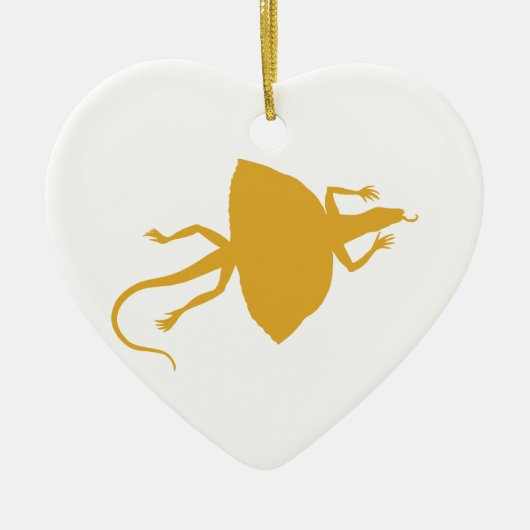 Gele reptiel keramisch ornament (Voorkant)