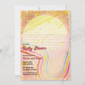 Gele Retro  80's Theme Baby shower Kaart (Voorkant)