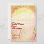 Gele Retro  80's Theme Vrijgezellenfeest Kaart (Voorkant)