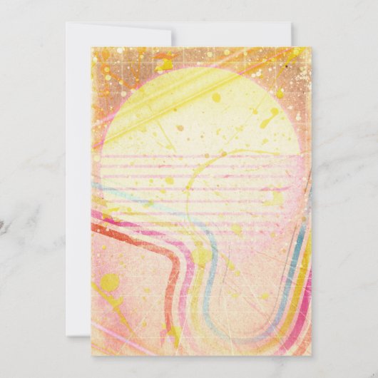 Gele Retro  80's Theme Vrijgezellenfeest Kaart (Achterkant)