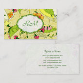 Gele Retro Abstracte Bloemen Collage Visitekaartje (Voorkant / Achterkant)
