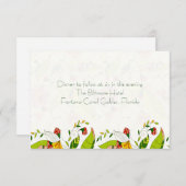 Gele Retro Abstracte Floral Collage-ReceptionCard Kaart (Voorkant / Achterkant)