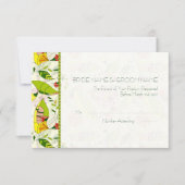 Gele Retro Abstracte Floral Collage-RSVP RSVP Kaartje (Voorkant)